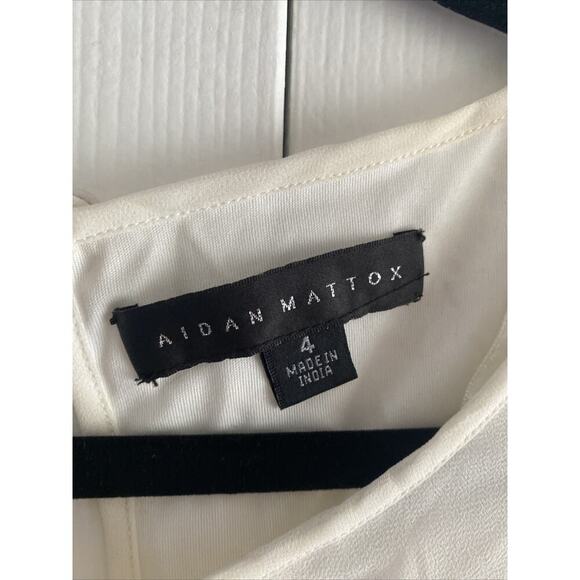 Aidan Mattox Womens 4 Ivory White‎ Beaded Dress Formal Event Glam - Picture 7 of 11